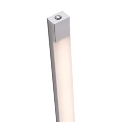 Lámpara de pie LED Bella, recta, base angular, acero