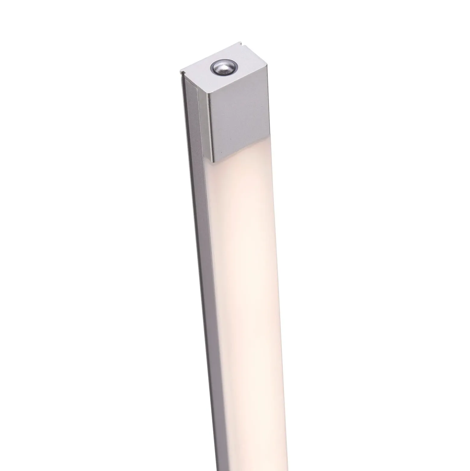 Lámpara de pie LED Bella, recta, base angular, acero
