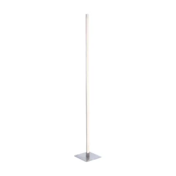Lámpara de pie LED Bella, recta, base angular, acero