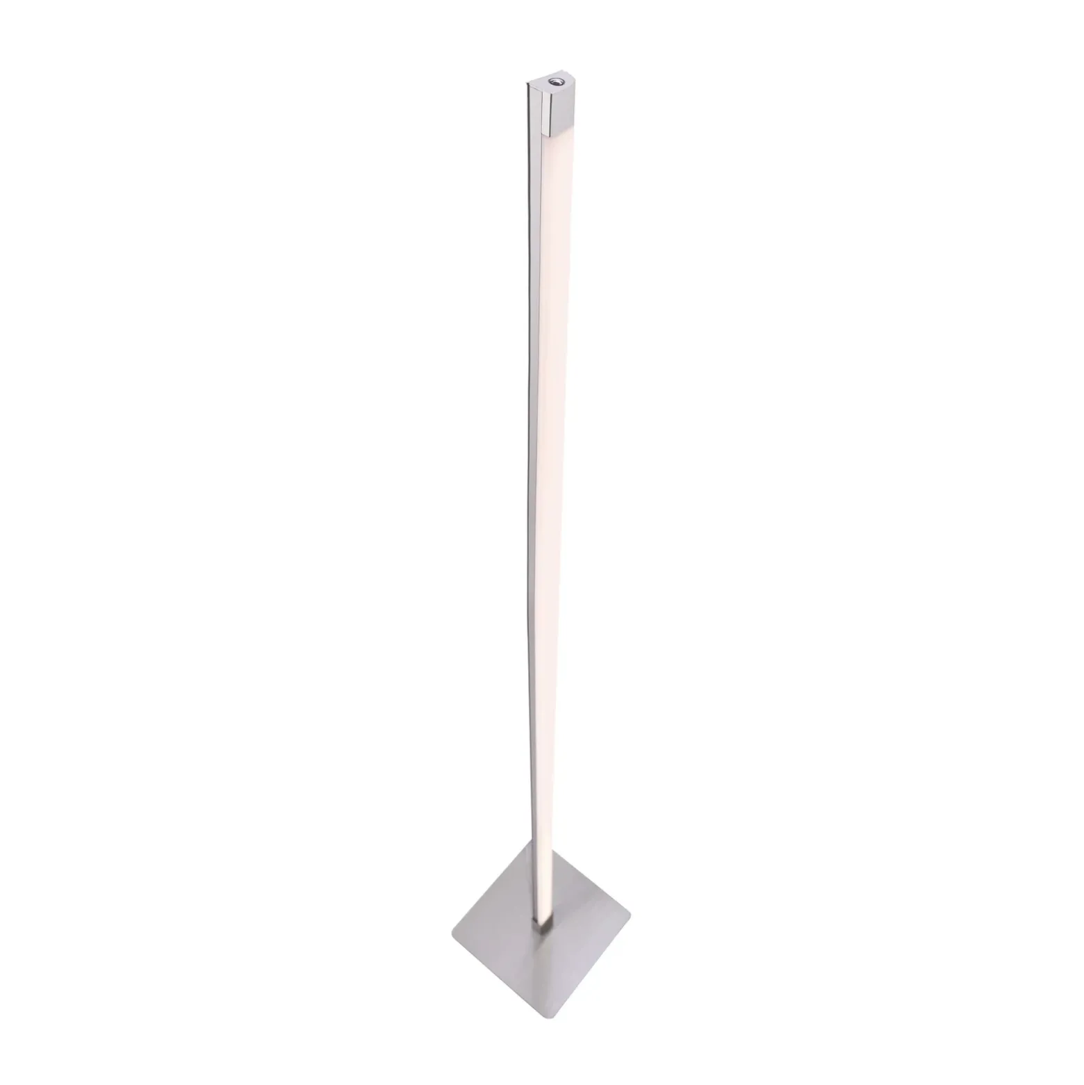 Lámpara de pie LED Bella, recta, base angular, acero