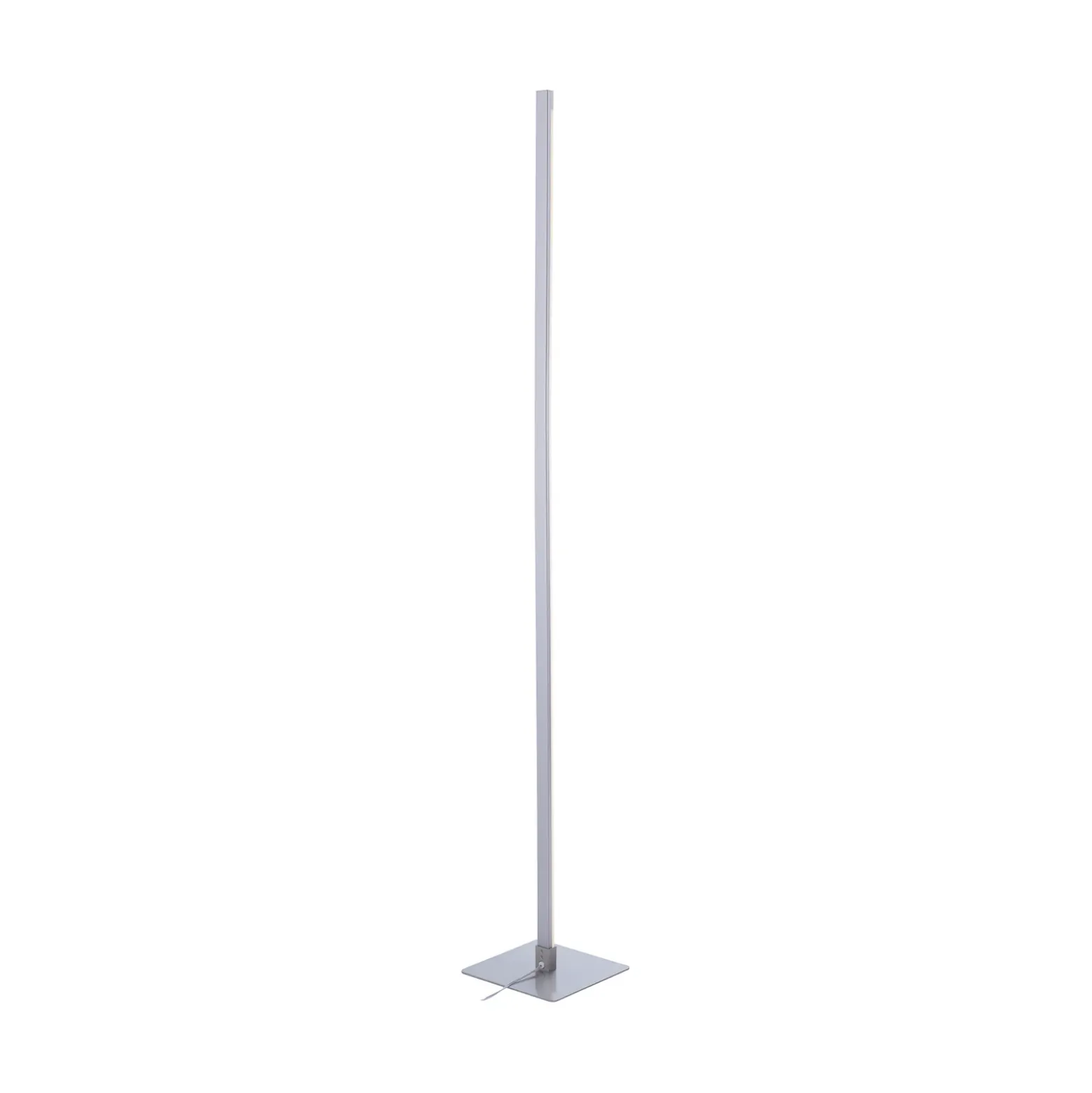Lámpara de pie LED Bella, recta, base angular, acero