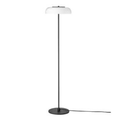 Lámpara de pie LED Blossi de Nuura, altura 120 cm, negro/ópalo