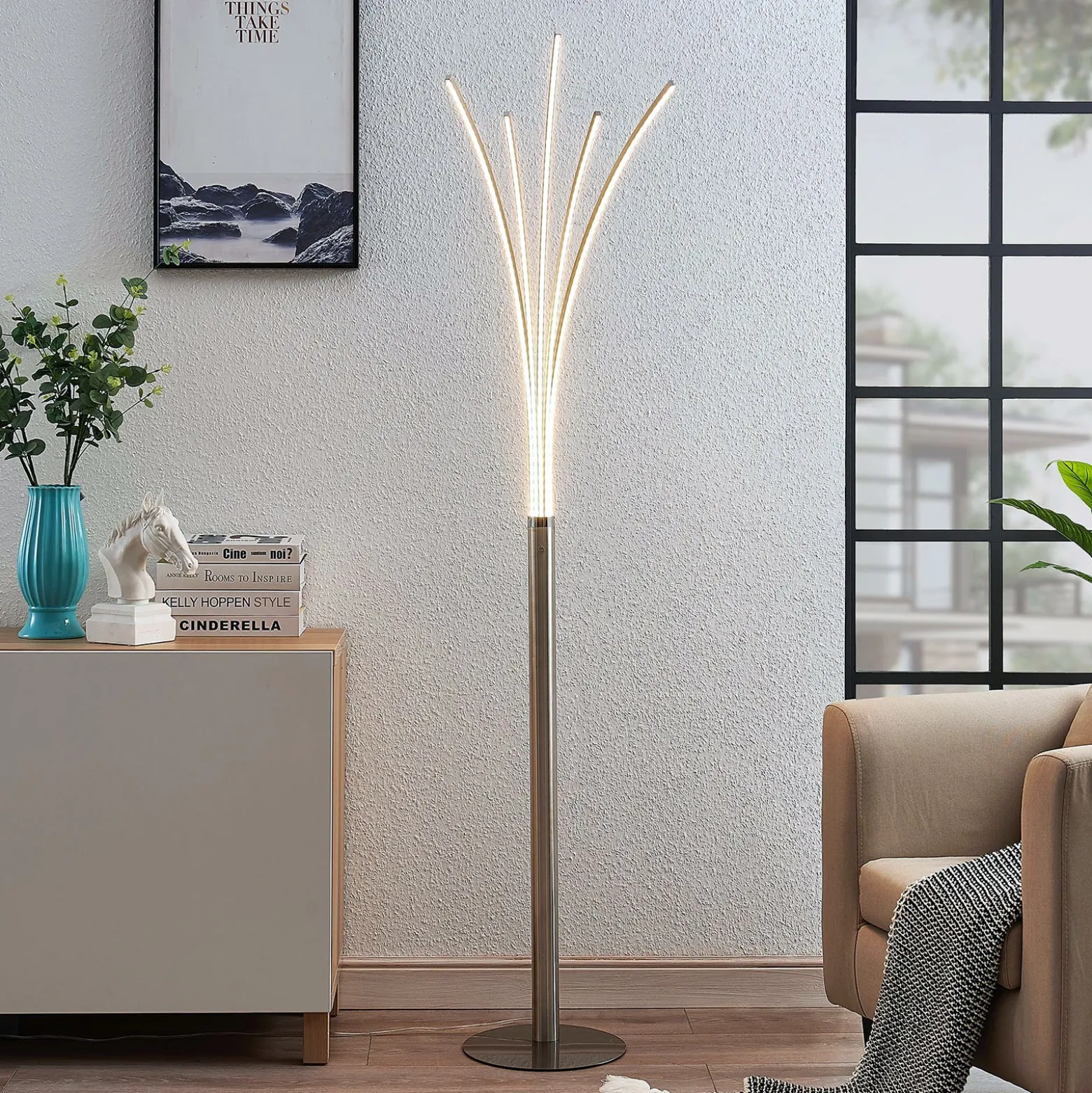 Lámpara de pie LED Boba con varios brazos