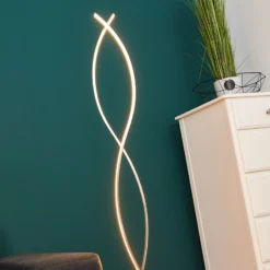 Lámpara de pie LED Bobi con forma arqueada