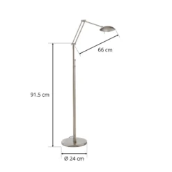 Lámpara de pie LED Carl, color níquel, regulable, atenuable