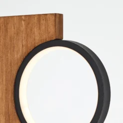 Lámpara de pie LED Cheesy de madera, 3 luces