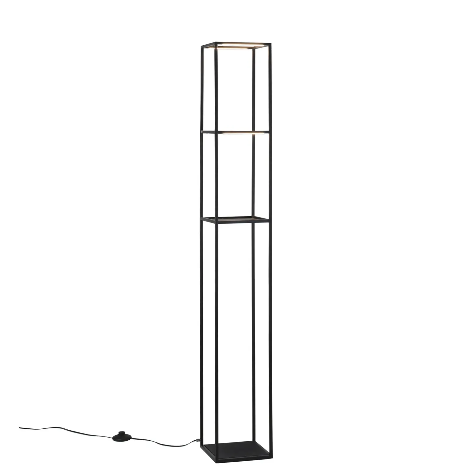 Lámpara de pie LED Conni de Paul Neuhaus, negra, de metal, 140 cm
