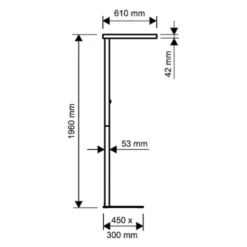 Lámpara de pie LED con sensor MAULjuvis, blanco, 196 cm, base, atenuable