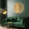 Lámpara de pie LED Controversia, pantalla dorada