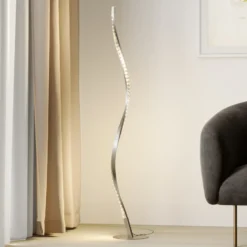 Lámpara de pie LED Criostal de Lindby, RGBW, atenuable, control remoto