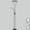 Lámpara de pie LED Davos, negro, altura 180 cm, 2 luces, CCT