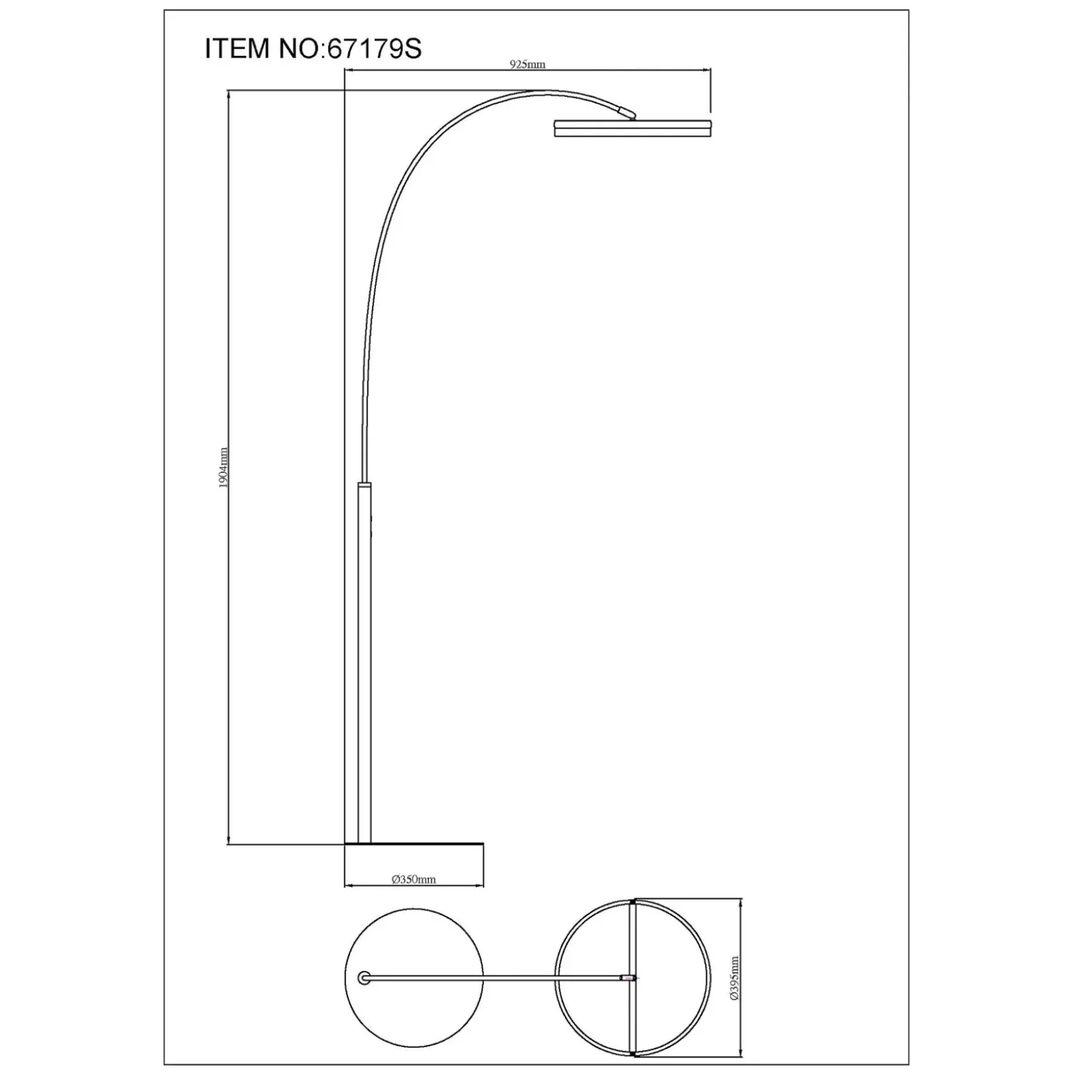 Lámpara de pie LED Della, altura 190 cm, negro/gris oscuro, metal