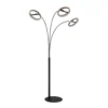 Lámpara de pie LED Della, altura 190 cm, negro/gris oscuro, 3 luces.