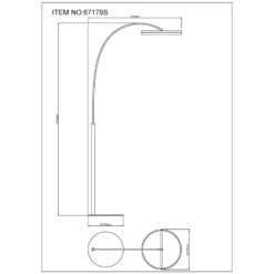 Lámpara de pie LED Della, altura 190 cm, negro/gris oscuro, metal