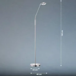 Lámpara de pie LED Dent, CCT, 1 luz, níquel