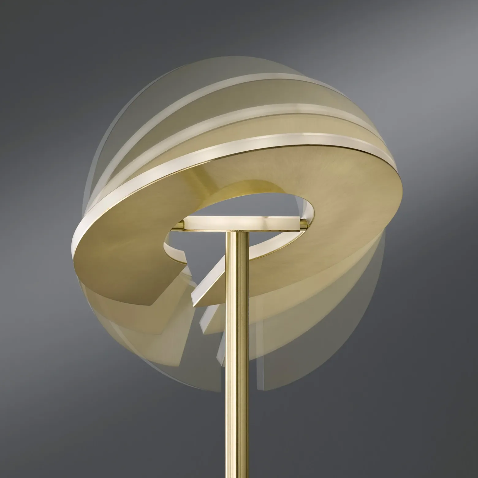 Lámpara de pie LED Dent, color latón, 180 cm, CCT, 2 luces