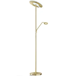 Lámpara de pie LED Dent, color latón, 180 cm, CCT, 2 luces