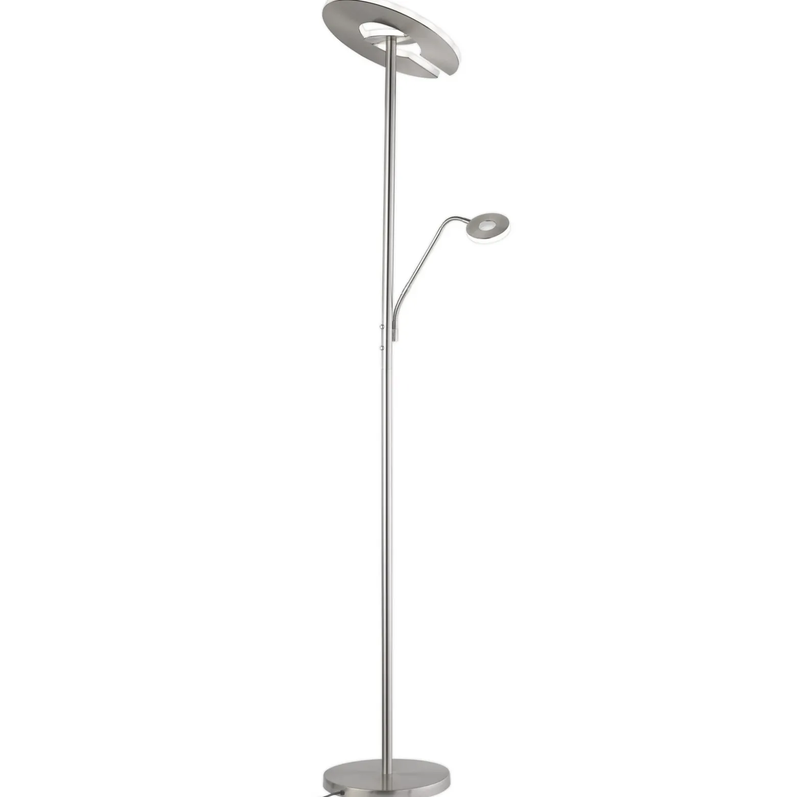 Lámpara de pie LED Dent, color níquel, 180 cm, CCT, 2 luces