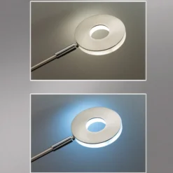 Lámpara de pie LED Dent, color níquel, 180 cm, CCT, 2 luces