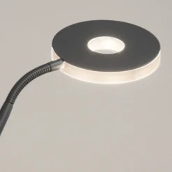 Lámpara de pie LED Dent, gris arena, 180 cm, metal, CCT, 2 luces.