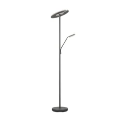 Lámpara de pie LED Dent, gris arena, 180 cm, metal, CCT, 2 luces.