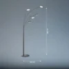 Lámpara de pie LED Dent, negro, 225 cm, metal, CCT, 5 luces.