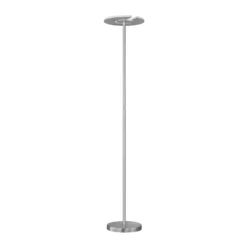 Lámpara de pie LED Dent, níquel/cromo mate, 180 cm, CCT, 1 luz.