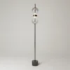 Lámpara de pie LED DOUBLE MOON, negro/gris ahumado, altura 146 cm