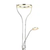 Lámpara de pie LED Ebro, altura 194 cm, color níquel, 2 luces.