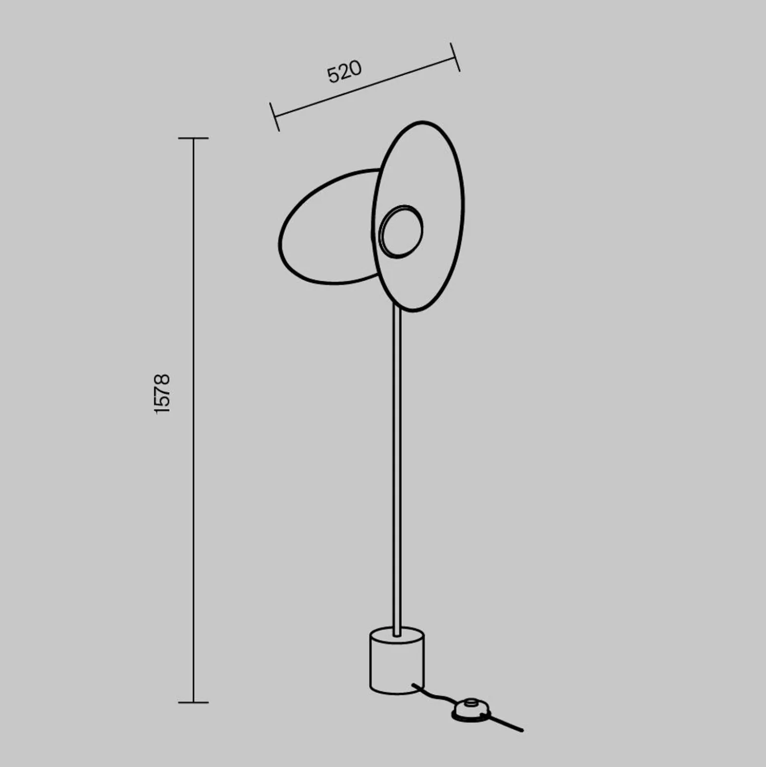 Lámpara de pie LED Evolution de Maytoni, blanco/negro, altura 158 cm