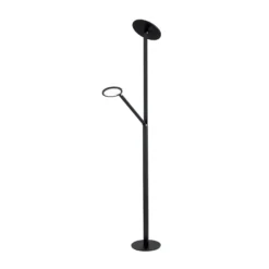 Lámpara de pie LED Fati, altura 181 cm, aluminio, brazo de lectura, atenuador,