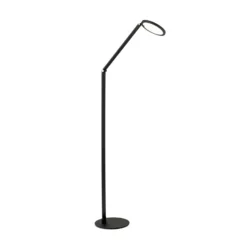 Lámpara de pie LED Fati, altura 136 cm, negro, aluminio, atenuador