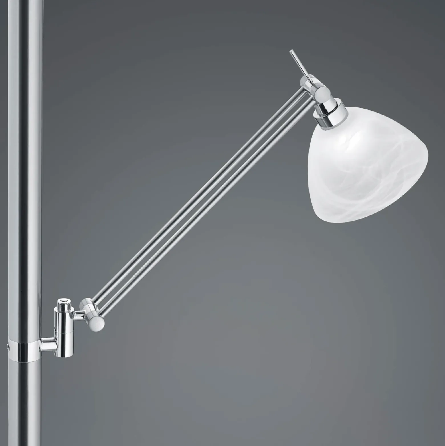 Lámpara de pie LED Findus, 2 luces, níquel