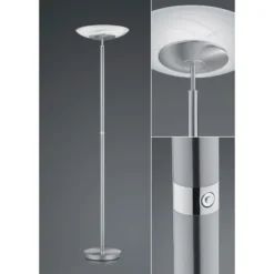 Lámpara de pie LED Findus, 1 luz, níquel