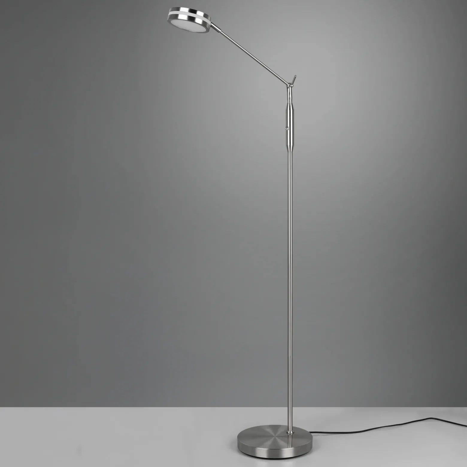 Lámpara de pie LED Franklin, regulador con sensor, níquel mate