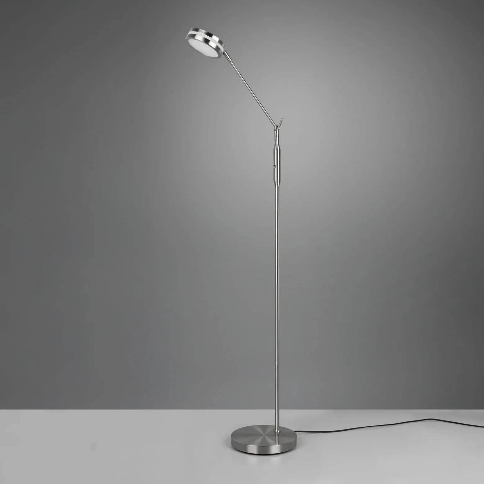 Lámpara de pie LED Franklin, regulador con sensor, níquel mate