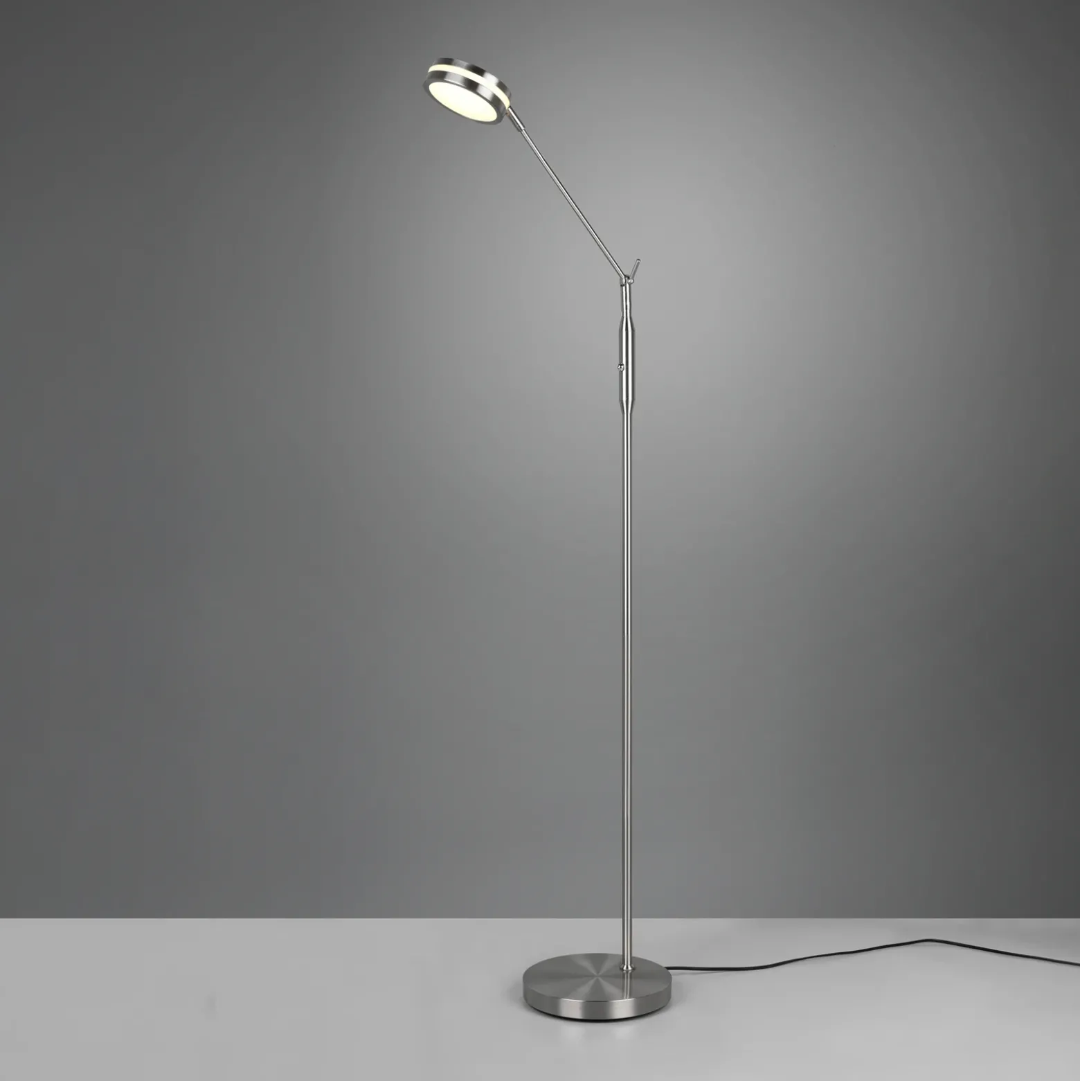 Lámpara de pie LED Franklin, regulador con sensor, níquel mate