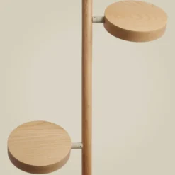 Lámpara de pie LED GOOD & MOJO Okinawa, de 2 luces, color natural, 146 cm,
