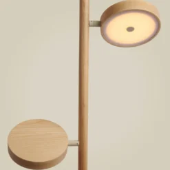 Lámpara de pie LED GOOD & MOJO Okinawa, de 2 luces, color natural, 146 cm,