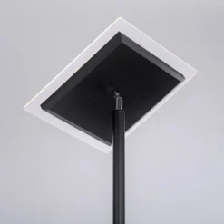 Lámpara de pie LED Hans con lámpara de lectura, angular, negra