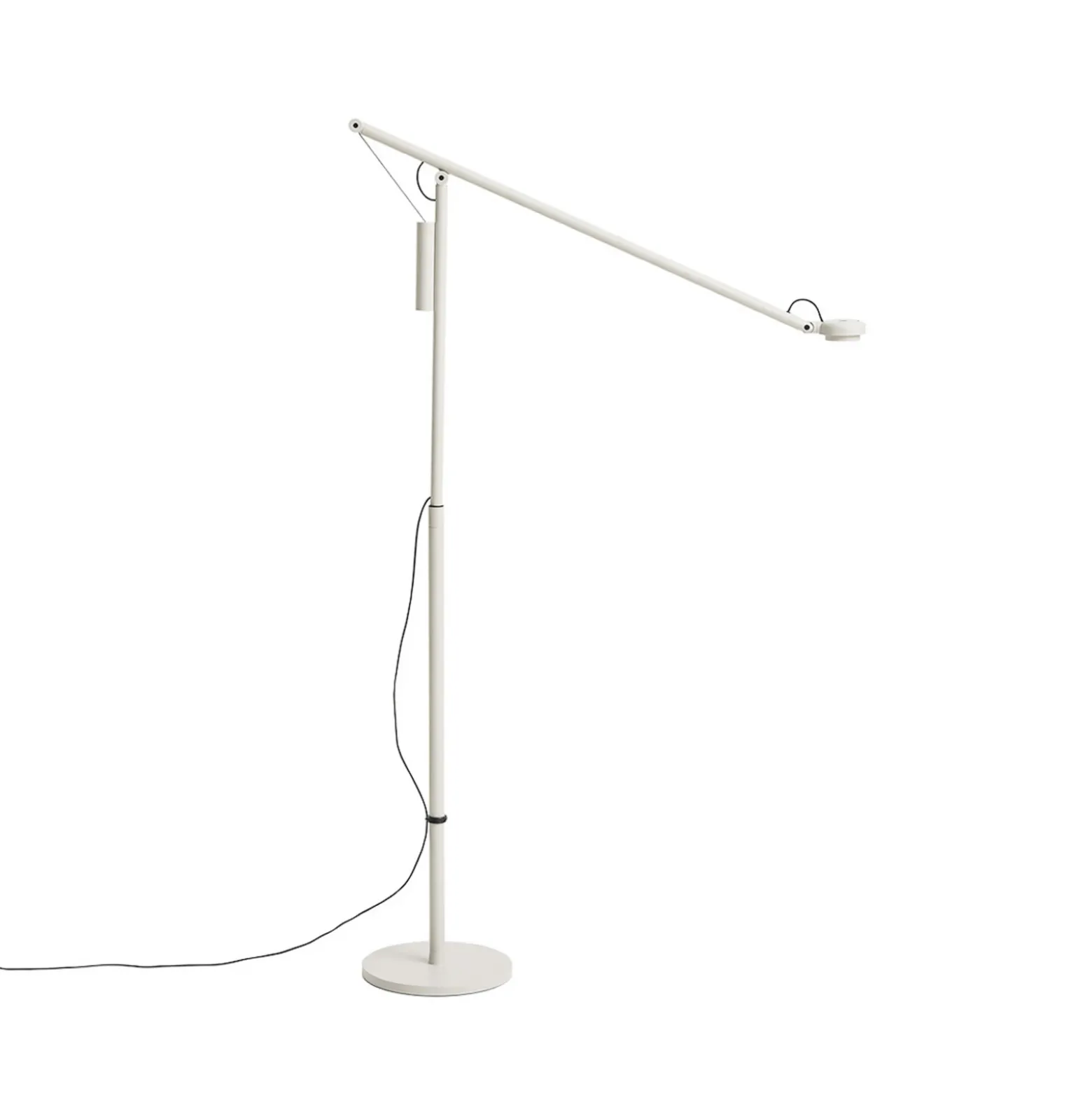 Lámpara de pie LED HAY Fifty-Fifty, gris, altura 135 cm, atenuable.