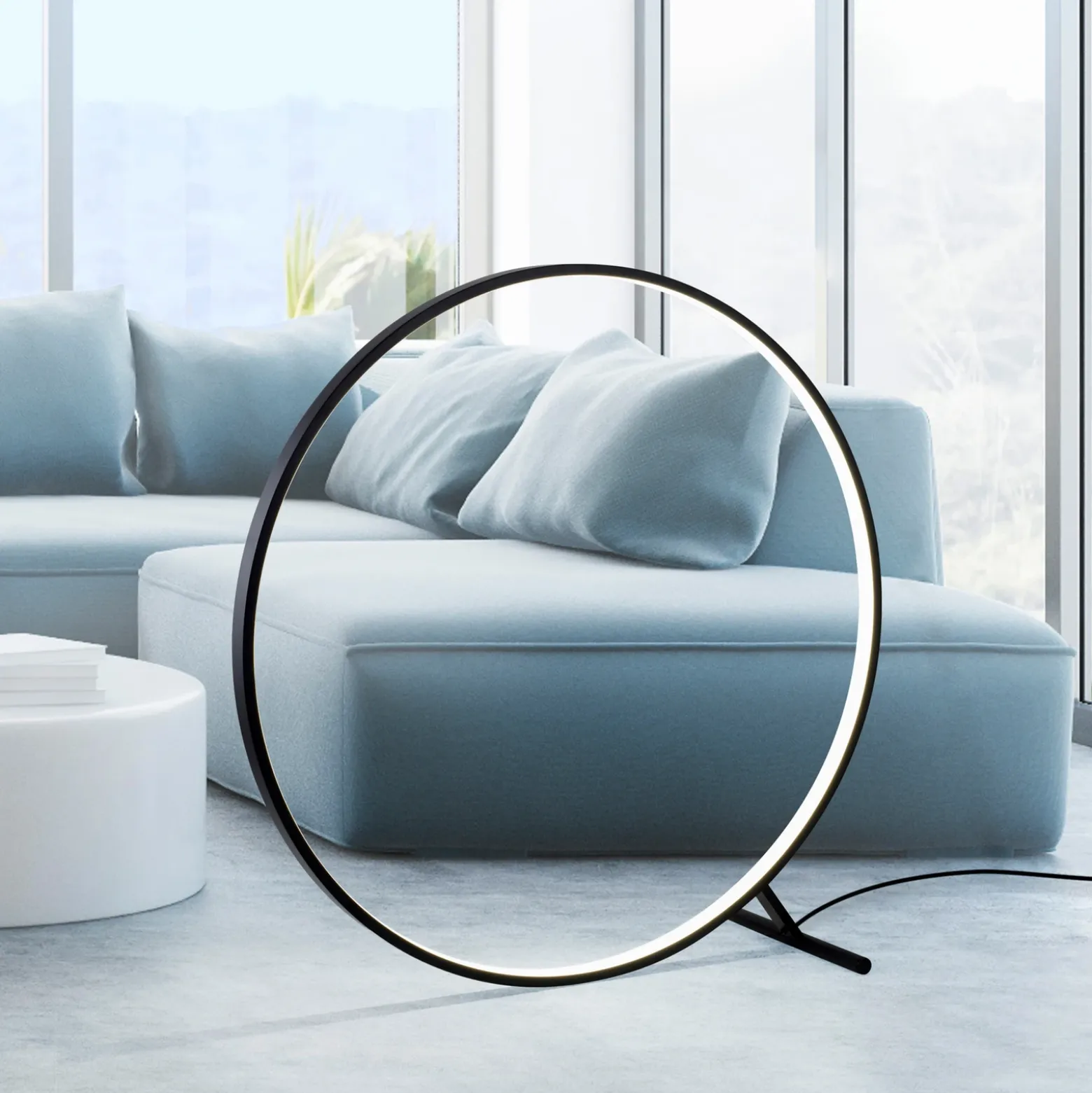 Lámpara de pie LED Hula CCT con control remoto Ø 100cm