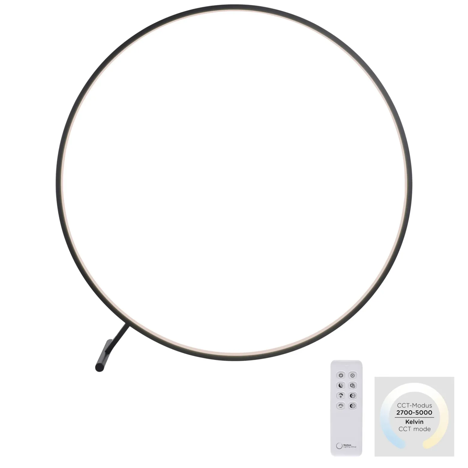 Lámpara de pie LED Hula CCT con control remoto Ø 100cm