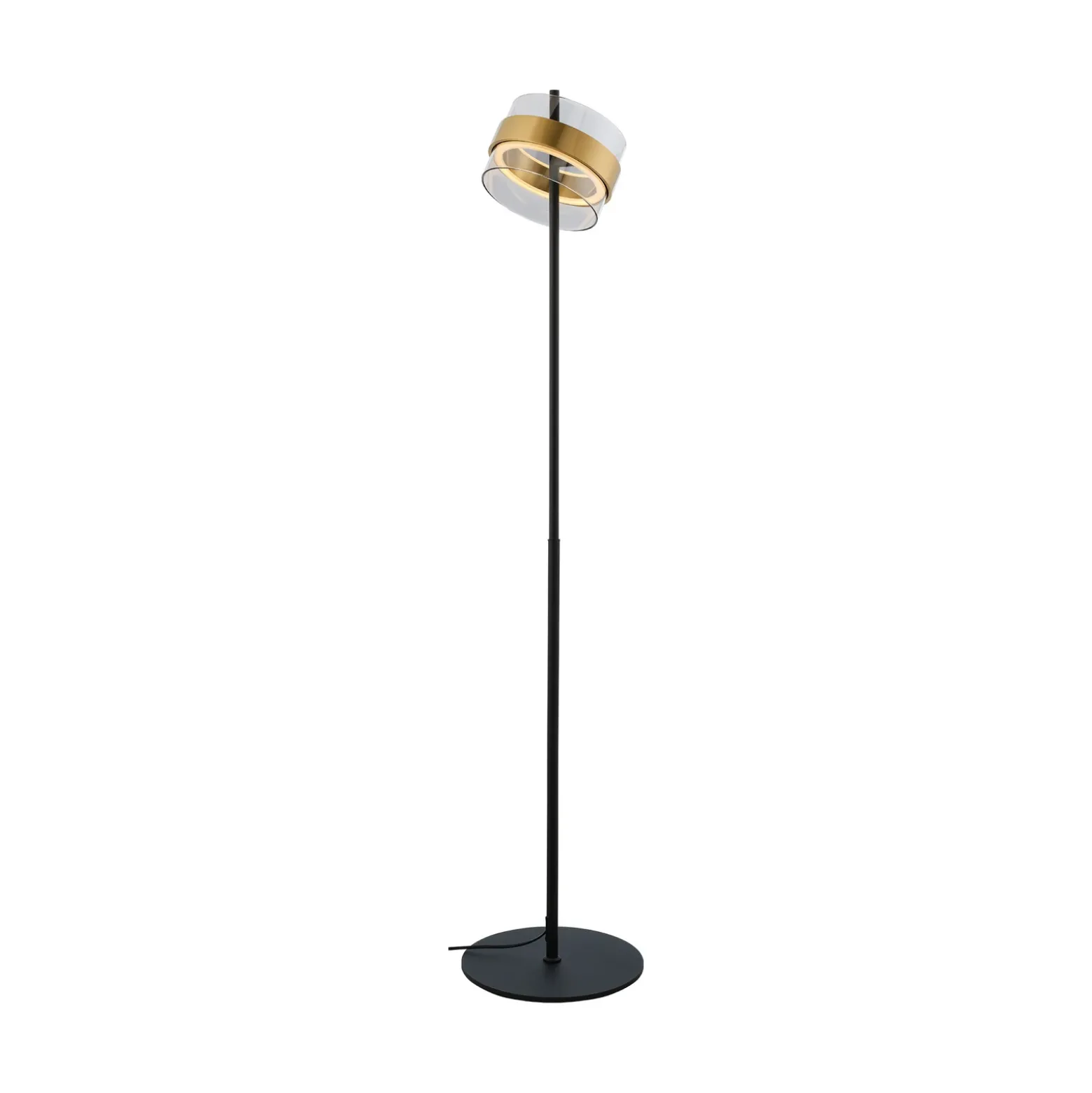 Lámpara de pie LED Inside, color latón/gris humo, altura 146 cm