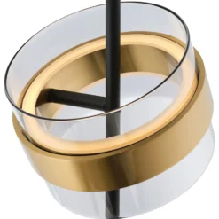 Lámpara de pie LED Inside, color latón/gris humo, altura 146 cm