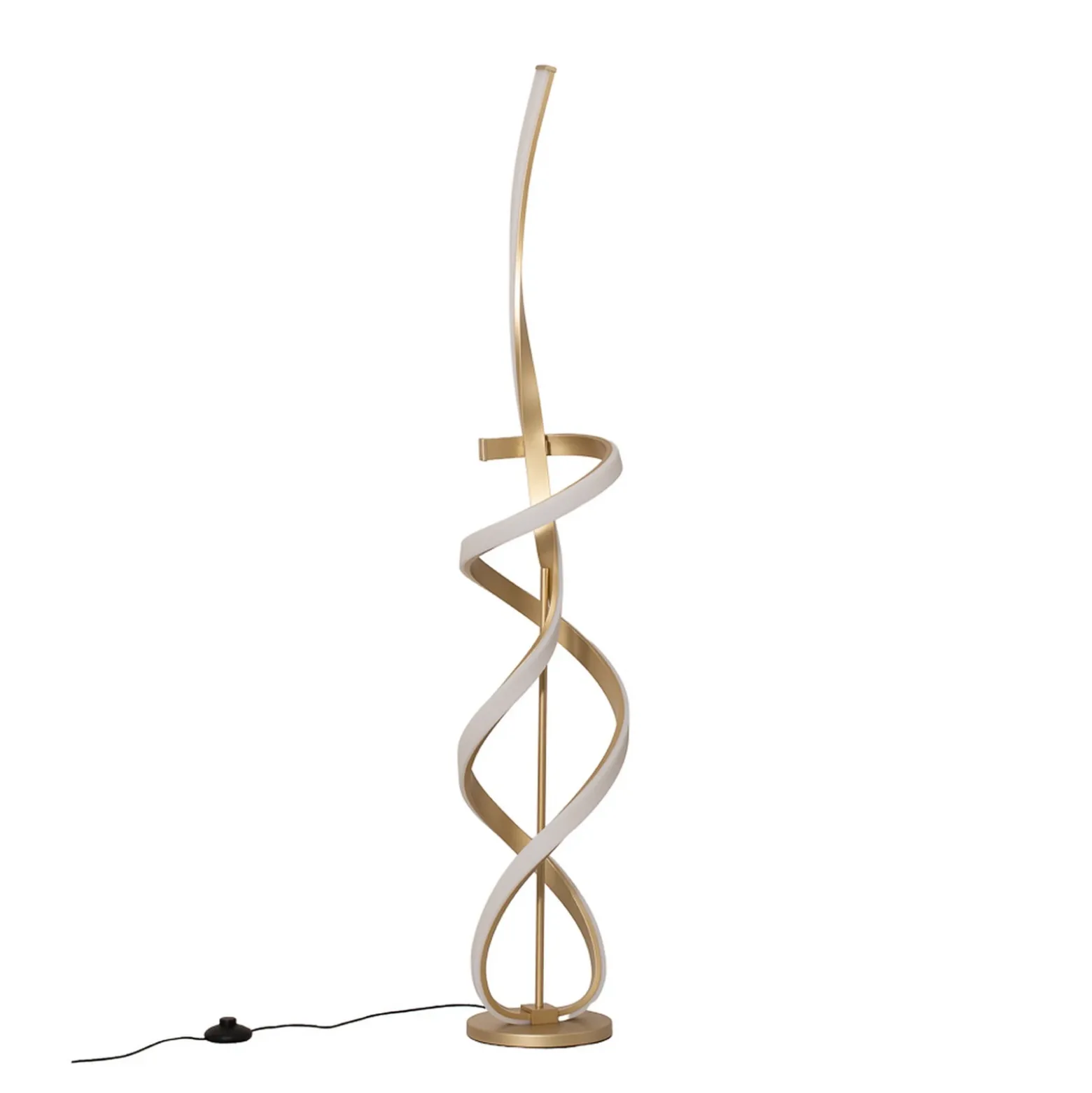 Lámpara de pie LED Kira, altura 140 cm, color dorado, metal, 4000K