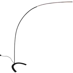Lámpara de pie LED Lindby Danua, negra, metal, altura 200 cm