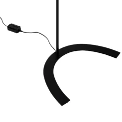 Lámpara de pie LED Lindby Danua, negra, metal, altura 200 cm