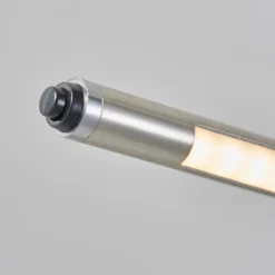 Lámpara de pie LED Lindby Jabbo, 163 cm, níquel, metal