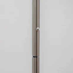 Lámpara de pie LED Lindby Malea, color níquel, atenuable, 180 cm